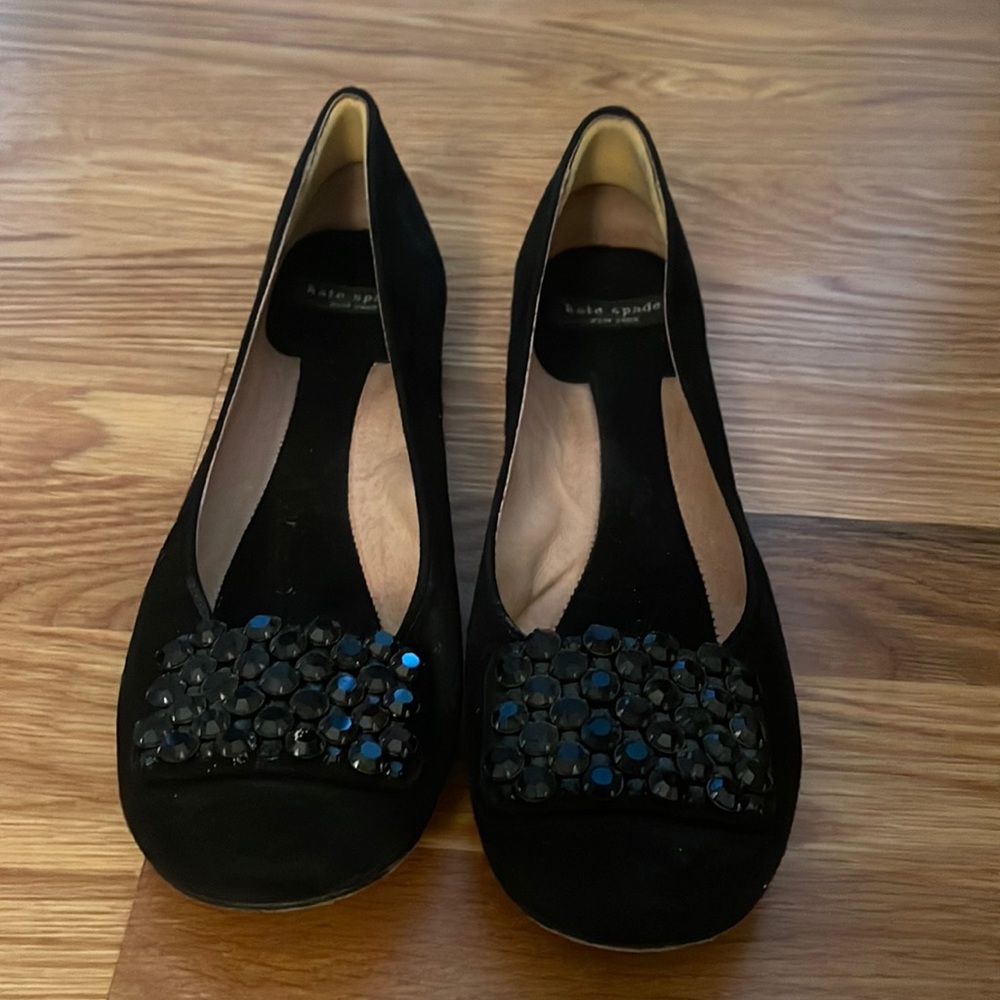 Kate Spade suede embellished flats